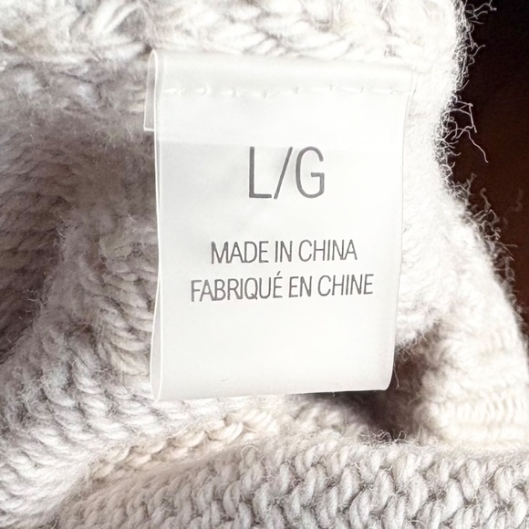 Ellie Tahari Star Knit Short Puff Sleeve Sweater Top L Cream - Picture 11 of 11